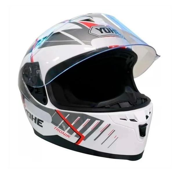 Imagem de Capacete Yohe Tronik 967 Branco Preto Verm