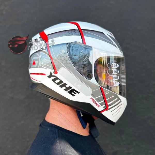 Imagem de Capacete Yohe Tronik 967 Branco Preto Verm