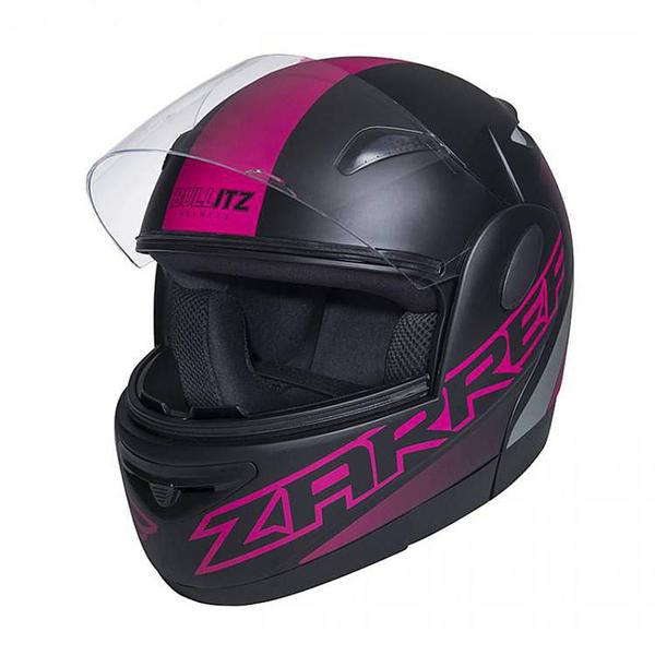 Imagem de Capacete Zarref Neon V5 Preto Fosco Rosa Robocop TAM 58