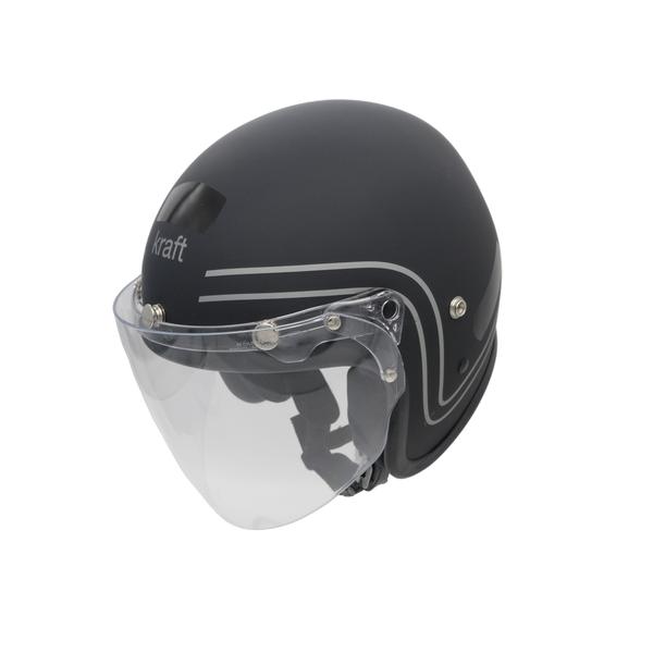 Imagem de Capacetede Moto Aberto Custom Old School Speed Preto Viseira Full Face Cristal