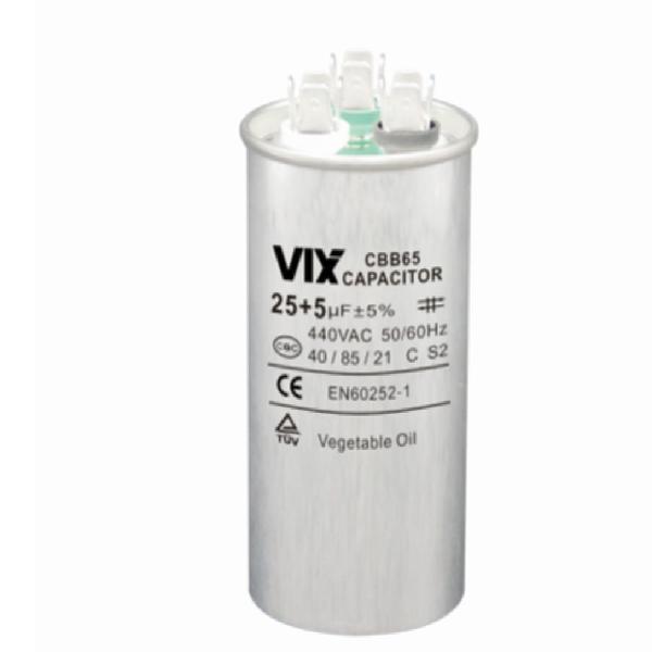 Capacitador Duplo Vix 25+5MF - 440 Volts Imagem de Capacitador Duplo Vix 25+5MF - 440 Volts