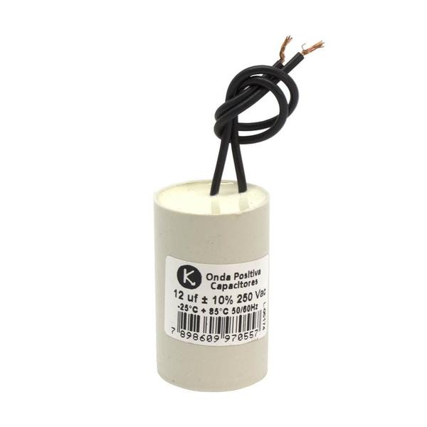 Imagem de Capacitor 2 Fios Permanente 12uF 250VCA Onda Positiva