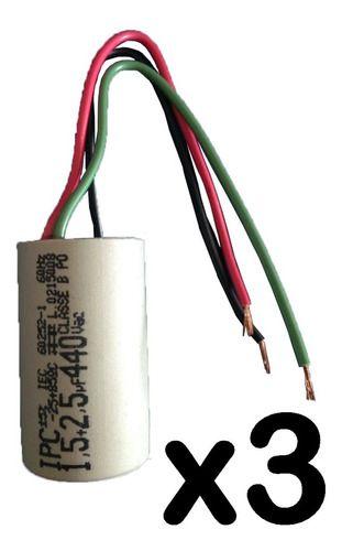 Imagem de Capacitor 3 Fios 4uf (1,5+2,5uf) Ventilador Teto 250v / 440v 