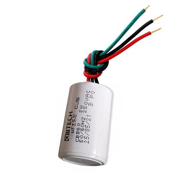 Capacitor 3 Fios Metalizados - Motor 4Uf + 8Uf 250 Vac Mvm Imagem de Capacitor 3 Fios Metalizados - Motor 4Uf + 8Uf 250 Vac Mvm
