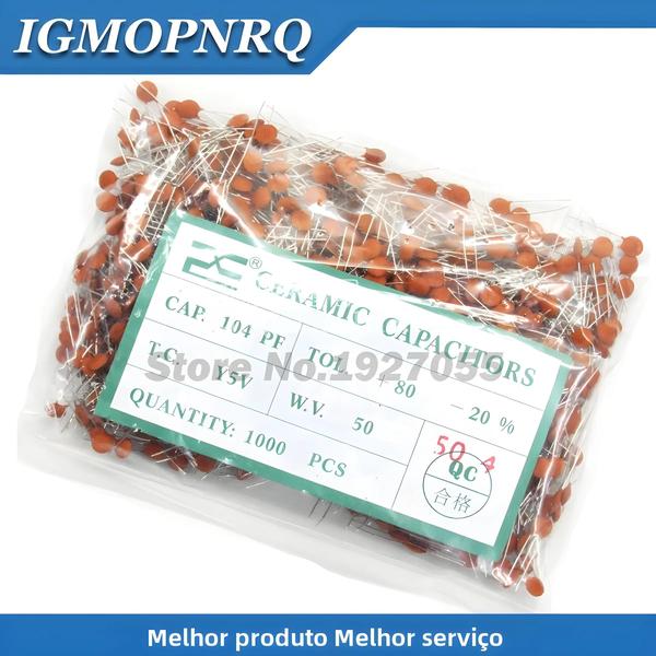 Imagem de Capacitor Cerâmico 50V 1000pcs 1pF a 100nF 0,1uF 104 47PF 100PF 220PF 221 330PF 470PF 1NF 103 47NF