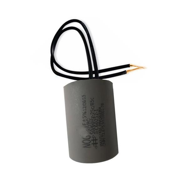 Capacitor Com 2 Fios Metalizados Para Motor 55Uf 250 Vac Mvm Imagem de Capacitor Com 2 Fios Metalizados Para Motor 55Uf 250 Vac Mvm