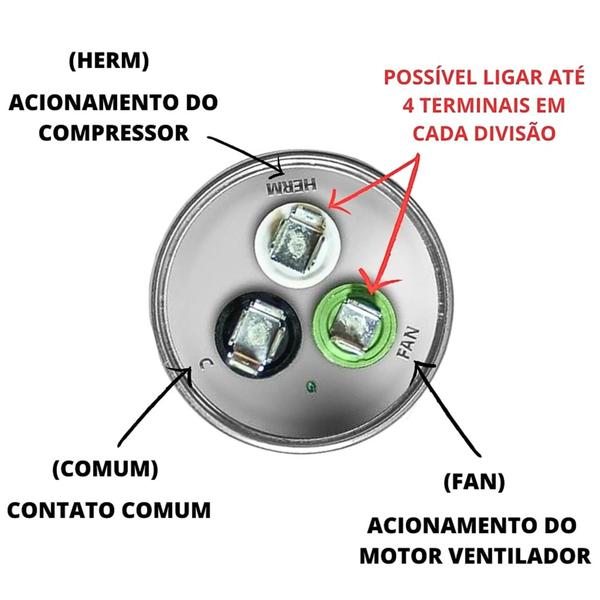 Imagem de Capacitor De Ar Condicionado 50uf+4uf 440V 55x105mm (Fast-on)