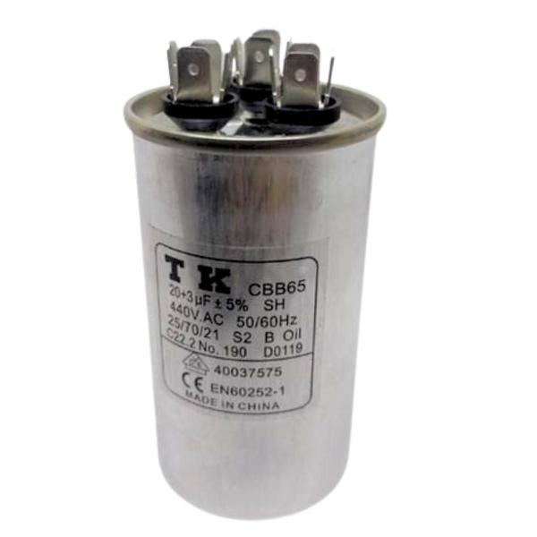 Imagem de  Capacitor De Partida 20uf+3uf 440v 50x90mm (fast-on)