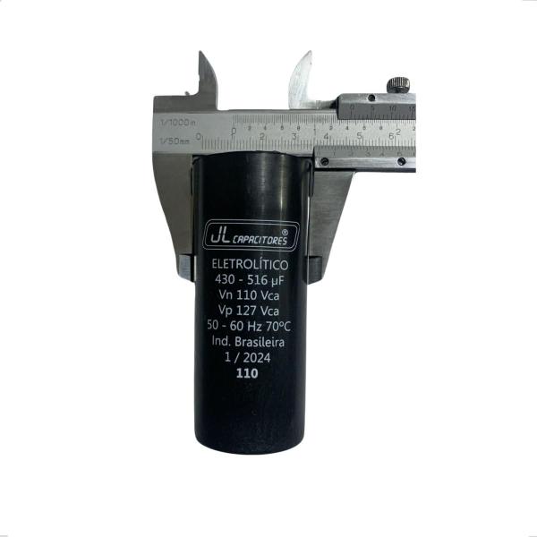 Imagem de Capacitor De Partida 430-516uf 110v motor 1cv Weg Hercules lepono - JL Capacitores