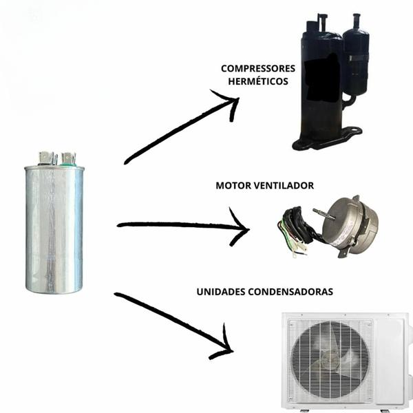 Imagem de Capacitor De Partida 60uf+2,5uf 440V 60x105mm (Fast-on)