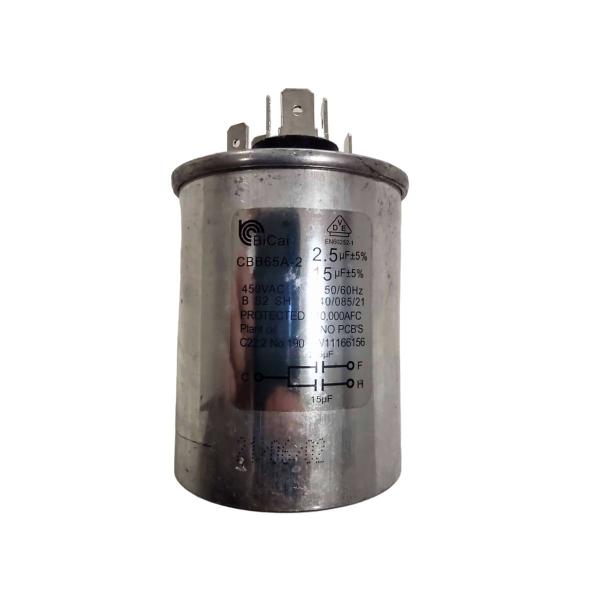 Imagem de Capacitor Duplo 15uF 450VAC para Ar Condicionado Split Consul