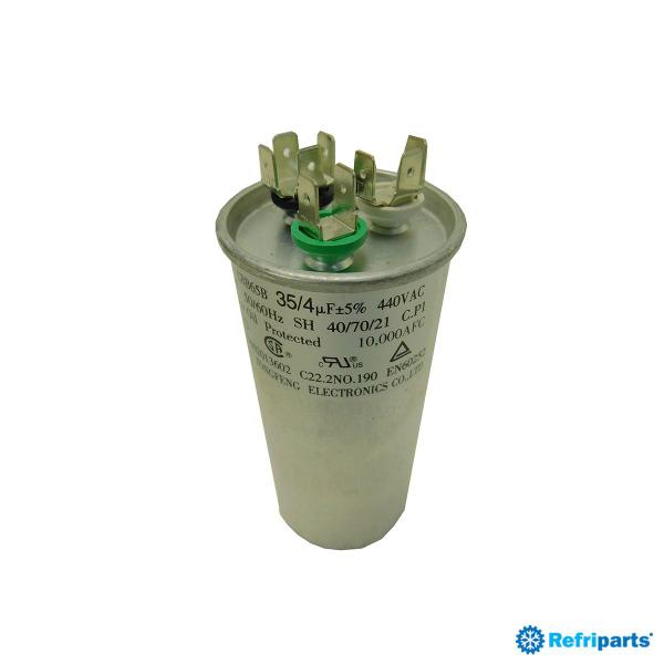 Capacitor Duplo 35+4mf 440v - Kit Com 10 Unidades - ANHUI TONGFENG Imagem de Capacitor Duplo 35+4mf 440v - Kit Com 10 Unidades