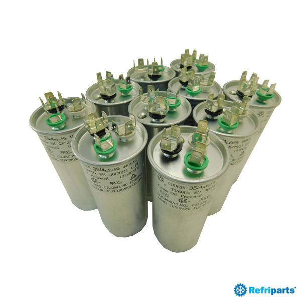 Capacitor Duplo 35+4mf 440v - Kit Com 10 Unidades - ANHUI TONGFENG Imagem de Capacitor Duplo 35+4mf 440v - Kit Com 10 Unidades