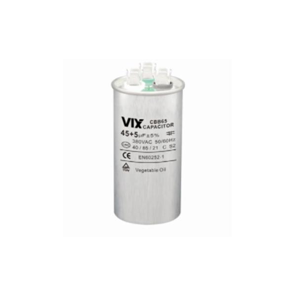 Capacitor Duplo 45+5 MF Vix - 380 Volts Imagem de Capacitor Duplo 45+5 MF Vix - 380 Volts