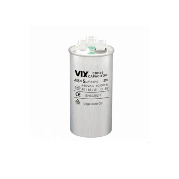Capacitor Duplo Vix 45+5 MF - 440 Volts Imagem de Capacitor Duplo Vix 45+5 MF - 440 Volts