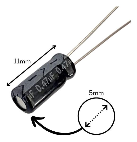 Imagem de Capacitor Eletrolítico 0,47uF 50V  - Kit 10 Peças