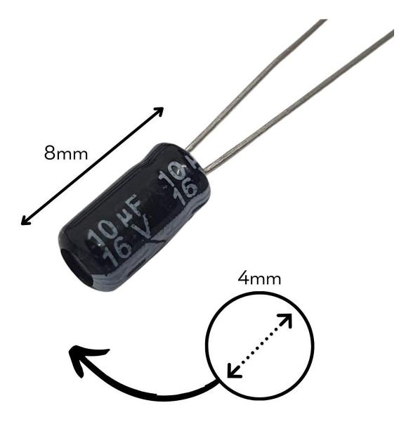 Imagem de Capacitor Eletrolítico 10uF 16V  - Kit 10 Peças