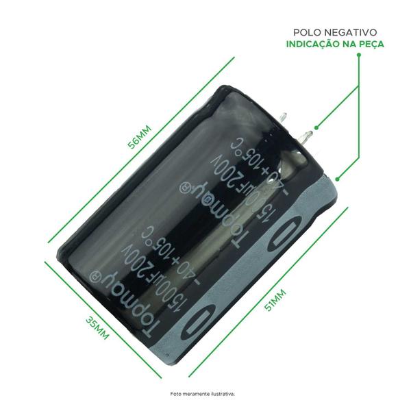 Imagem de Capacitor Eletrolítico 1500uf x 200v 105º - Alta Qualidade