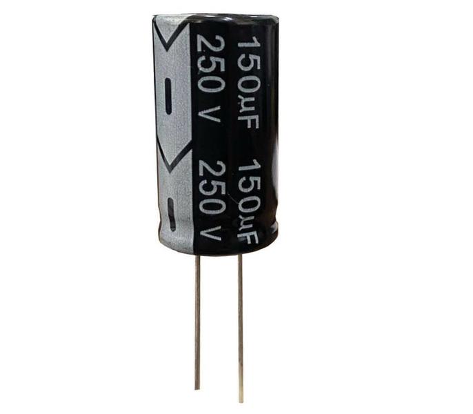 Capacitor eletrolitico 150x250v - 150 uf x 250v - 105 graus - TOPMAY Imagem de Capacitor eletrolitico 150x250v - 150 uf x 250v - 105 graus
