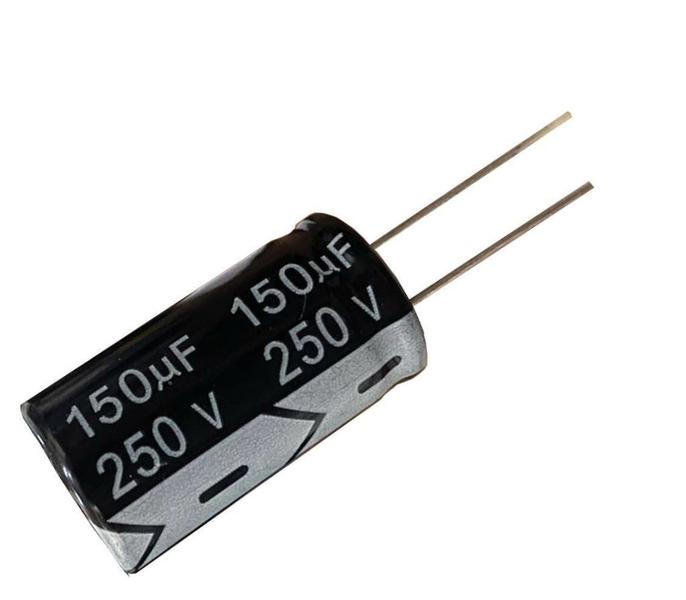 Capacitor eletrolitico 150x250v - 150 uf x 250v - 105 graus - TOPMAY Imagem de Capacitor eletrolitico 150x250v - 150 uf x 250v - 105 graus