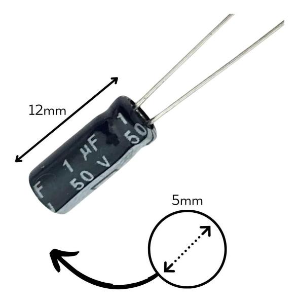 Imagem de Capacitor Eletrolítico 1uF 50V  - Kit 10 Peças