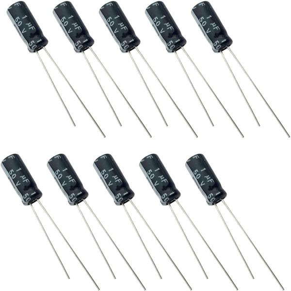 Imagem de Capacitor Eletrolítico 1uF 50V  - Kit 10 Peças