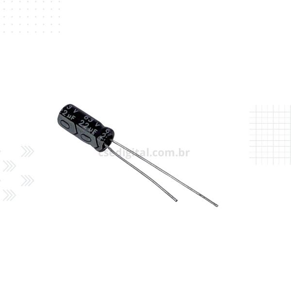 Imagem de Capacitor Eletrolítico 22/63V 105 Graus KIT C/10