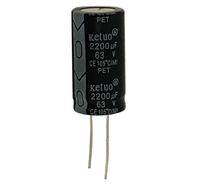 Imagem de CAPACITOR ELETROLITICO 2200X63V - 2200UF X 63V - 105º GRAUS