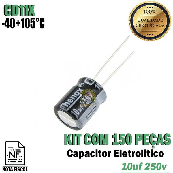 Imagem de Capacitor Eletrolitico 220uf 160v 105ºC Pacote com 50 peças