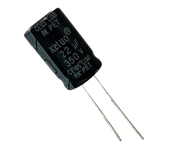 Imagem de CAPACITOR ELETROLITICO 22X350V - 22UF X 350V - 105º GRAUS