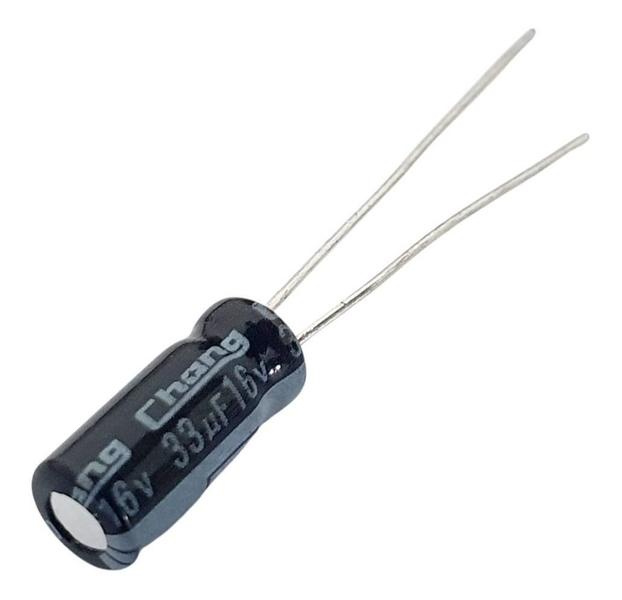 Imagem de Capacitor Eletrolítico 33uF 16V  - Kit 10 Peças