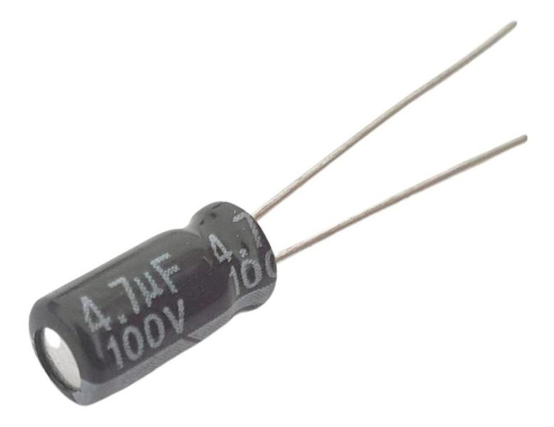 Imagem de Capacitor Eletrolítico 4,7uF 100V  - Kit 10 Peças