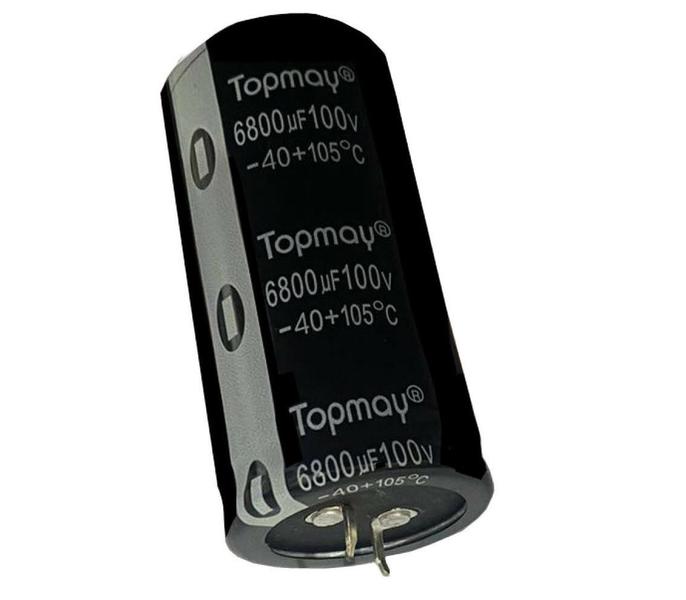 Capacitor eletrolitico 6800x100v - 6800uf x 100v - 105 graus - TOPMAY Imagem de Capacitor eletrolitico 6800x100v - 6800uf x 100v - 105 graus