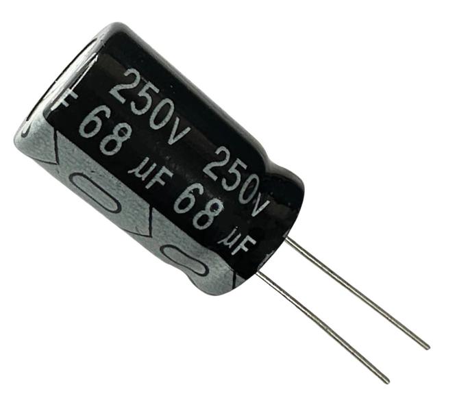 Imagem de Capacitor eletrolitico 68x250v - 68uf x 250v - 105 graus