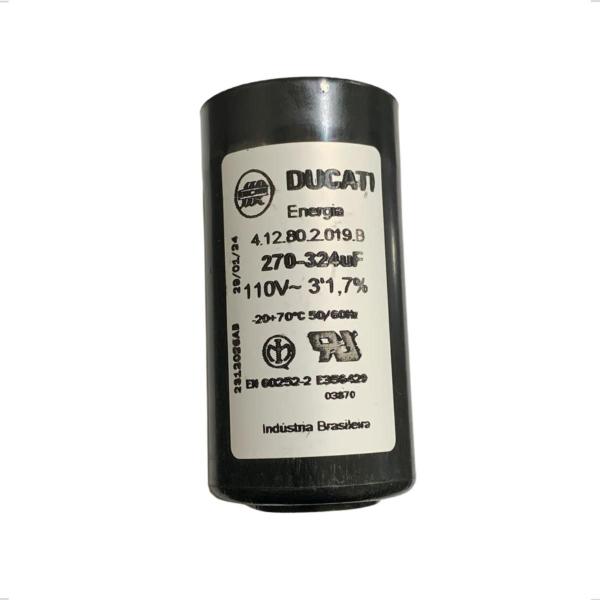 Imagem de Capacitor Eletrolítico Partida Motores Elétricos 270 324uF 110v 50/60 Hz - Ducati