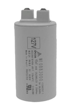 Imagem de Capacitor Lavadora Consul Brastemp 110 Volts 45uf BWC10BB