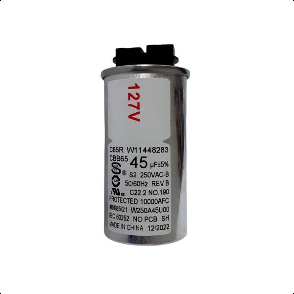 Capacitor Lavadora Consul Brastemp 127 Volts 45uf CWB09ABANA Imagem de Capacitor Lavadora Consul Brastemp 127 Volts 45uf CWB09ABANA