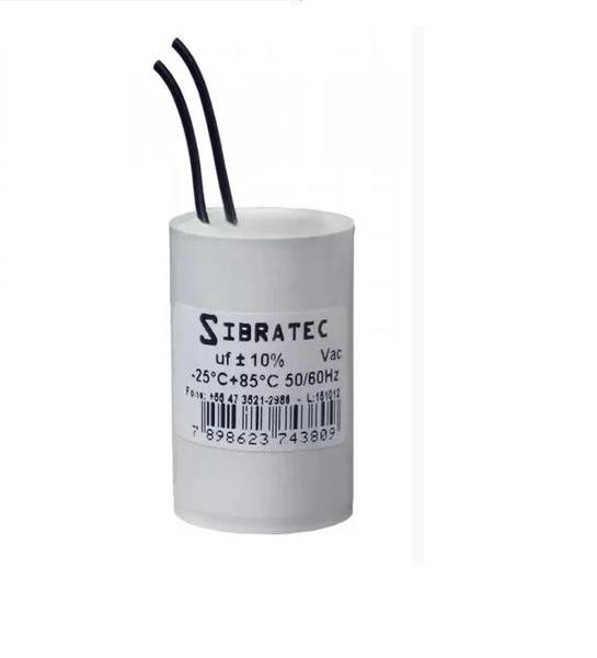 Capacitor permanente com cabo 10,0 uf/250v - SIBRATEC Imagem de Capacitor permanente com cabo 10,0 uf/250v