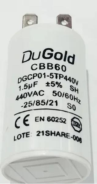 Imagem de Capacitor Permanente Plástico Dugold 1,5 Uf 440 Vac Dgcp01-5