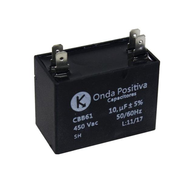 Imagem de Capacitor Permanente Retangular 10UF 450VAC Onda Positiva