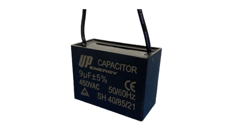 Imagem de Capacitor Quadrado 9uf 450vac 2 Fios 50/60hz Para Ventilador