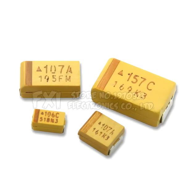 Imagem de Capacitores de Tântalo - Pacote com 10 Peças (6V-50V, 0,1µF-330µF)