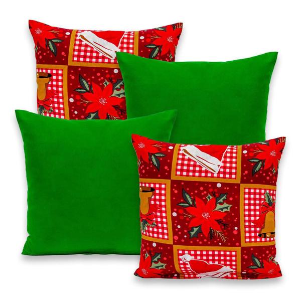 Imagem de Capas Almofadas Natal 40x40cm - Kit 4  Modelo Cor 04