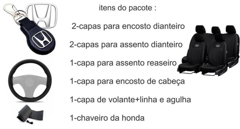 Imagem de Capas Alto Nível Couro Bancos Honda Fit 2008-2023 + Volante + Chaveiro