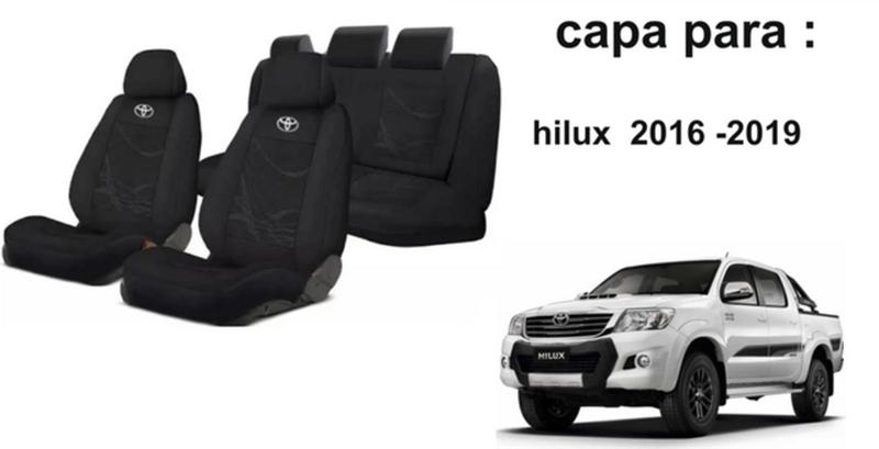 Imagem de Capas Assentos Hilux 2016-19 + Volante + Chaveiro