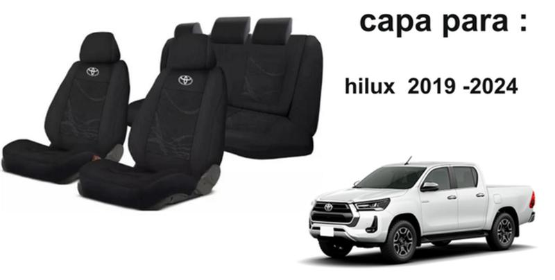 Imagem de Capas Assentos Hilux 2019-24 + Volante + Chaveiro