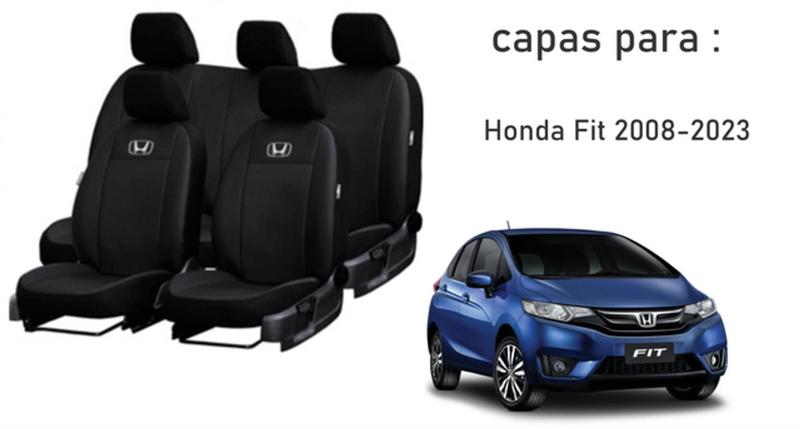 Imagem de Capas Couro Estilizadas Honda Fit 2008-2023 + Volante + Chaveiro