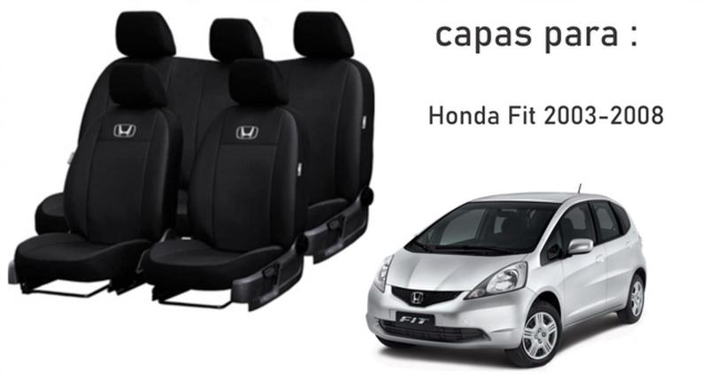 Imagem de Capas Couro Top de Linha Honda Fit 2003-2008 + Volante + Chaveiro