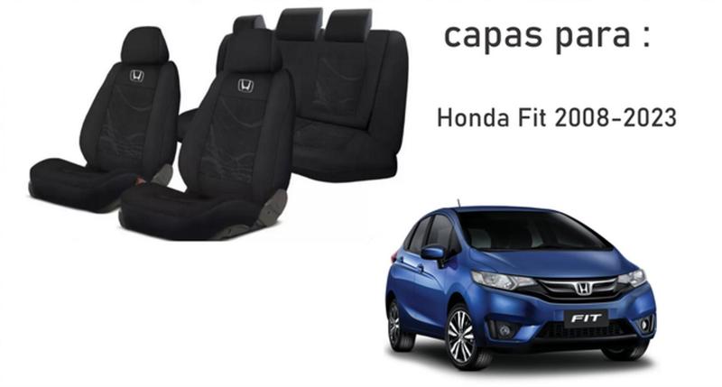 Imagem de Capas Customizadas Tecido Honda Fit 08-23 + Volante + Chaveiro