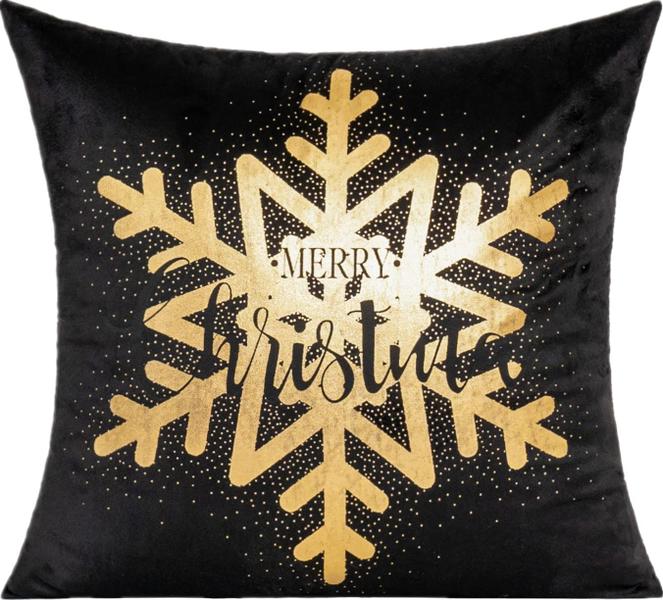 Imagem de Capas de almofada All Smiles Black Christmas Gold 45x45cm